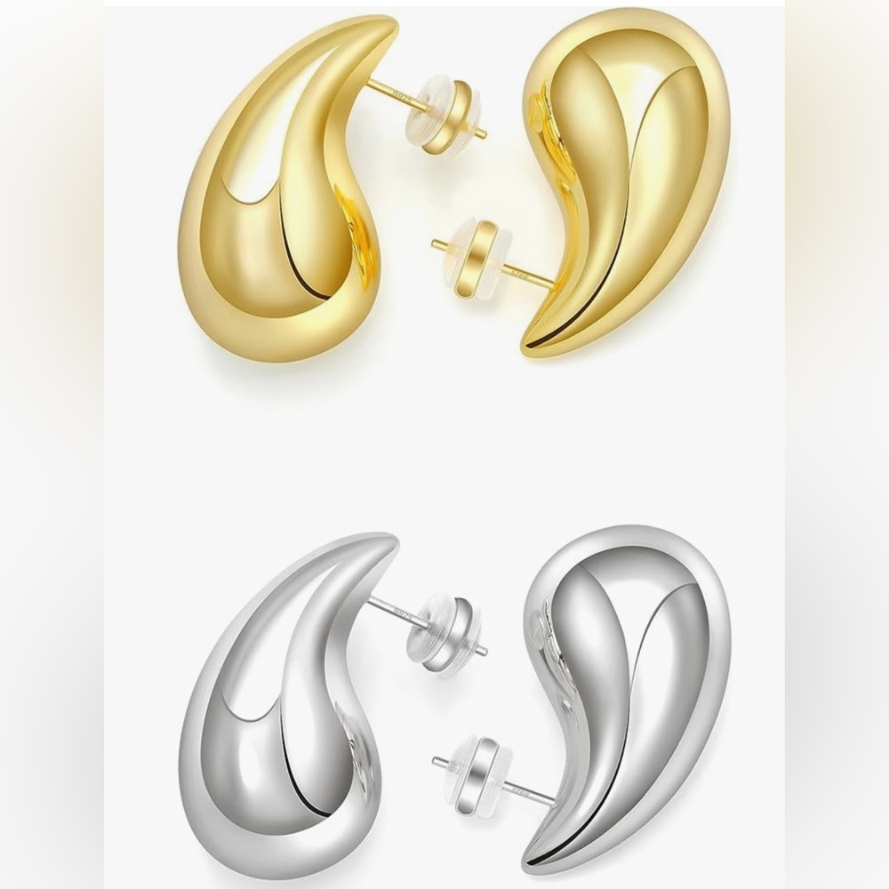 Teardrop Inspired Elegant Gold Or Silver Earrings